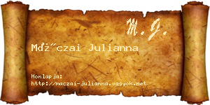 Máczai Julianna névjegykártya